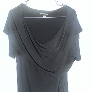 Lane Bryant Black Draped Cowl Neck Top